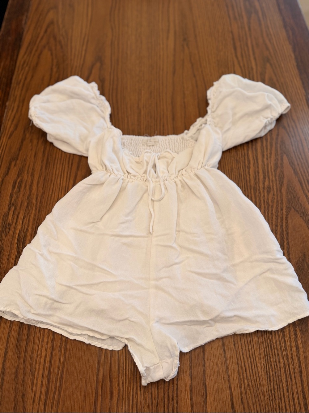 Urban Outfitters White Puff Sleeve Romper